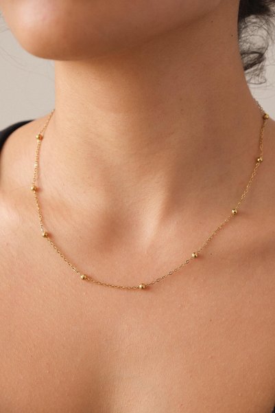ByFlorya Jewelry Steel Dorica Necklace Bulk Chain Thin Forse Chain 1mm Elegant Minimal