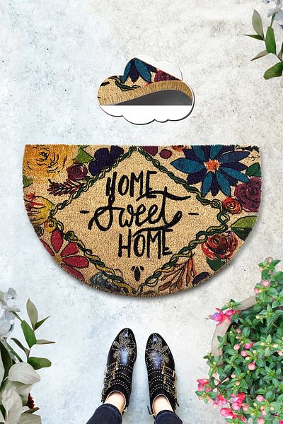 Chilai Home Coco Topiary Natural Koko Mat, косъмна постелка за врати