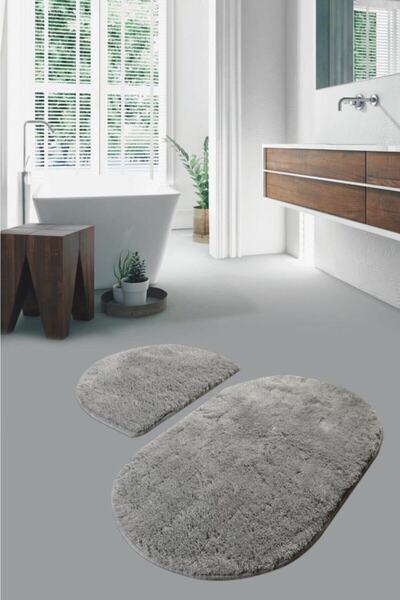 topçuavm Seria Halı 2li Banyo Post Halı 70x140 Oval 70x70 Yarım Oval Kaymaz T...
