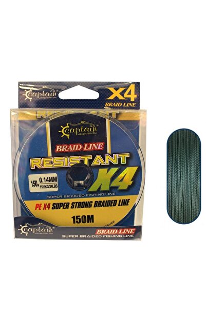 CAPTAIN Resistant Pe 4 Layer Spin Rope Fishing Line 150m Green 0,12mm