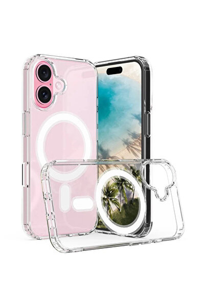 Noppax İphone 16 Plus  uyumlu magsafe özellikli sararmaz sert kılıf kapak 16 ...