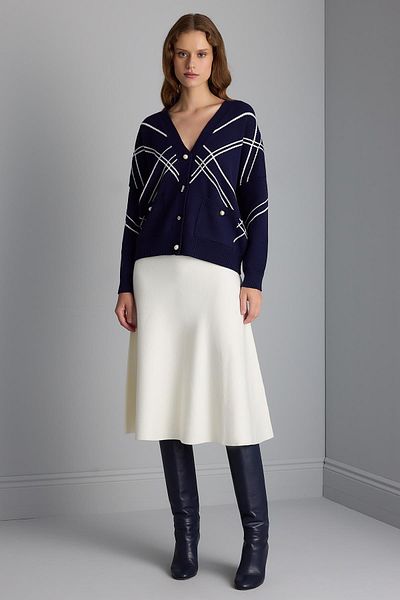 JOIN US Flared Midi Knit Skirt