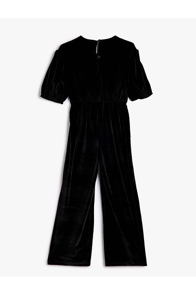 Koton Overall aus Samt mit Ballonärmeln – spanisches Bein und Taille mit Gürtel