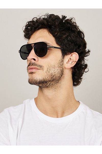 Styli Double Bridge Aviator Sunglasses