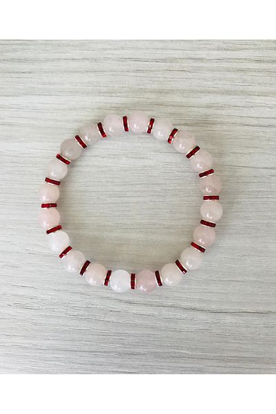 MK tasarım Mk Design Real Pink Quartz Stone Bracelet Mkt51001