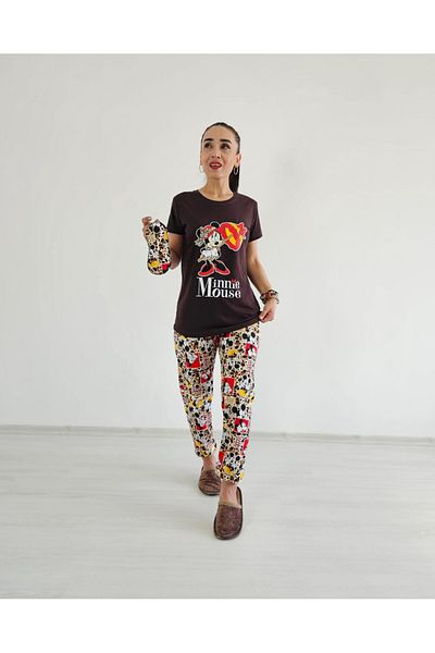 6 butik altı üstü butik Комплект пижама с чадър и шарки Мики Маус