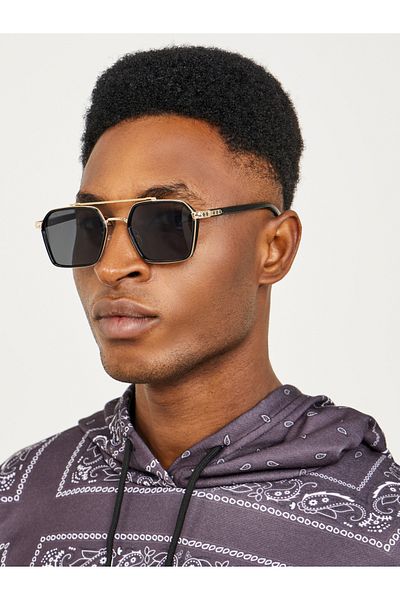 Styli Double Bridge Aviator Sunglasses
