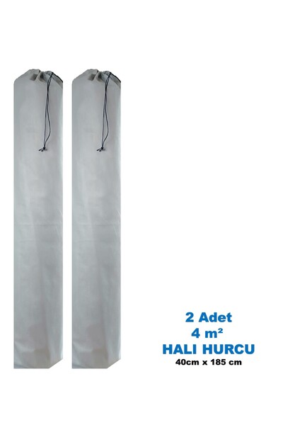 reax 2 Adet 4m² Halı Hurcu - Halı Kılıfı - Bağcıklı Halı Hurcu- Halı Poşeti - Halı Ambalajı Gri