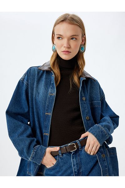Koton Dunkle Indigo-Jacke für Damen – 5WAL50022MD