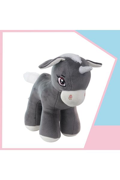 Dada Toys Unicorn Horse Pony Horse Plush Sleeping Companion 34 cm Anthracite Hnzrn