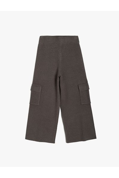 Koton Basic Wide Leg Trousers with Cargo Pocket Detail