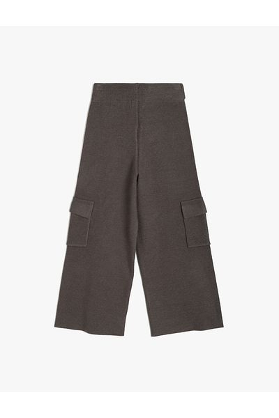 Koton Basic Wide Leg Trousers with Cargo Pocket Detail