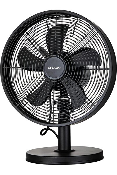 CROWNLINE مروحة طاولة TF-293B مقاس 12 بوصة، 5 شفرات، 3 سرعات، لون أسود غير لامع