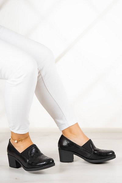 Erkan Saçmacı Pantofi casual Alizee Black Snake din piele naturală - Tocuri înalte