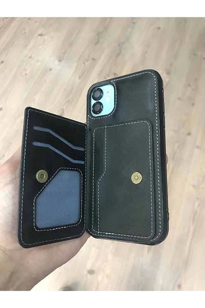 Gold Store Iphone 12/12 Pro Uyumlu Kart Bölmeli Cüzdanlı Deri Kılıf