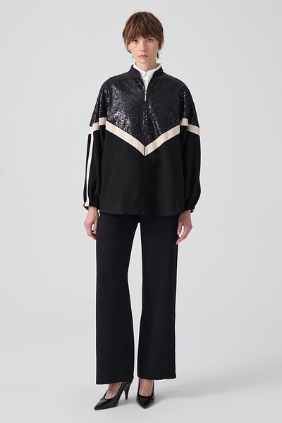 Touché Privé Payet Detail Striped Crepe Jacket
