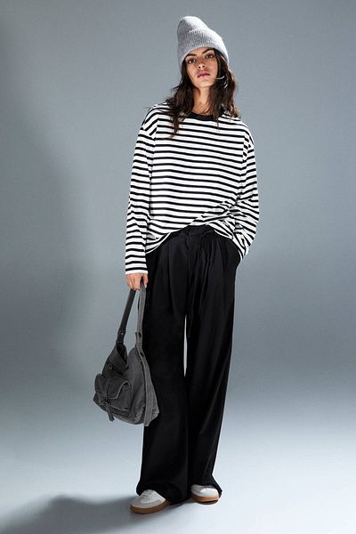 Pull & Bear Oversize uzun kollu t-shirt