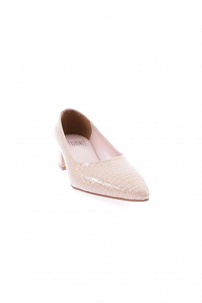 DGN Women's Pointed Toe Low Heel Shoes Beige Crocodile 218122621
