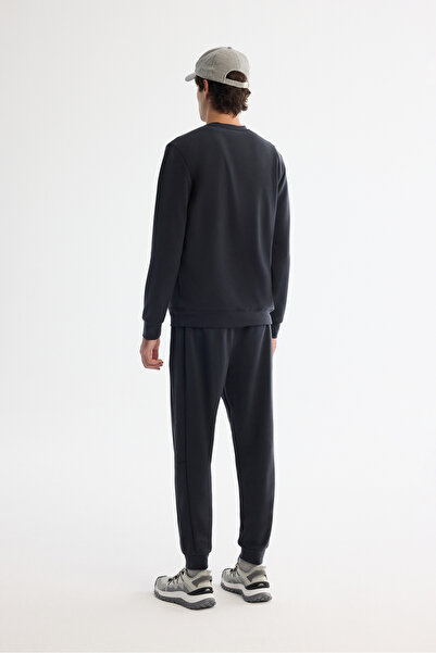 Avva Erkek Antrasit Bisiklet Yaka Baskılı Soft Touch Regular Fit Sweatshirt A42Y1307