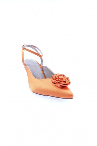 DGN Cravată de damă Accesorii trandafiri Cataramă Pantofi cu toc subțire Portocaliu Satin 2122262821