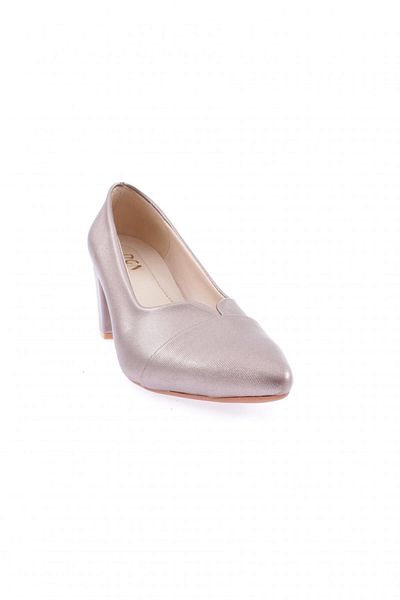 DGN Pantofi cu toc cu vârf ascuțit cu laser platină - 7132328