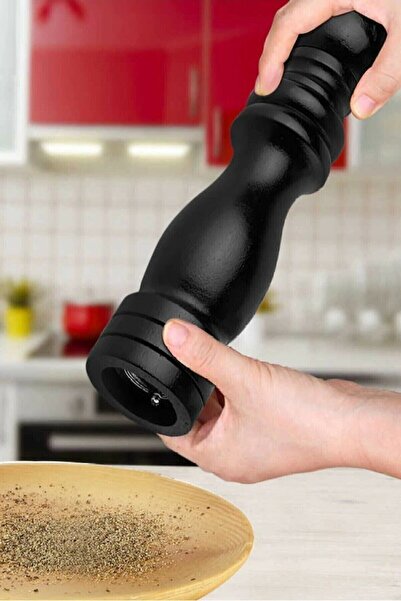 Nurcamp مطحنة فلفل ملح خشبية مكونة من مرحلتين - مطحنة فلفل مطحنة ومطحنة توابل