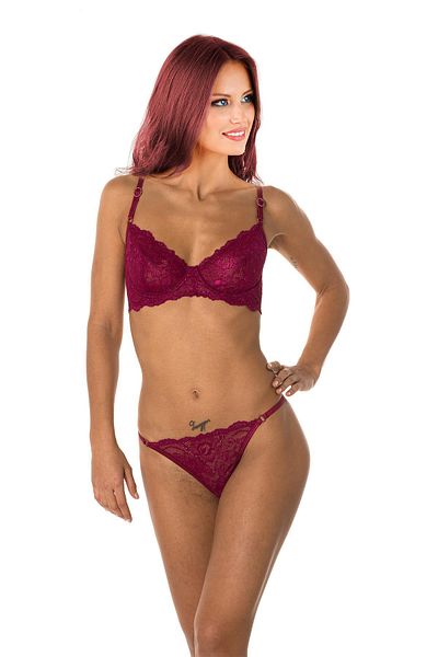 Doremi Lace Detailed Fancy Bra Set - Underwire and Non-Padding