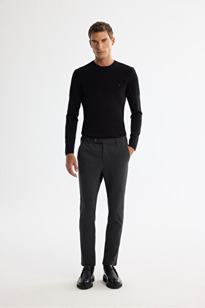 Avva Чоловічі антрацитові еластичні трикотажні еластанові брюки Slim Fit A42Y3053