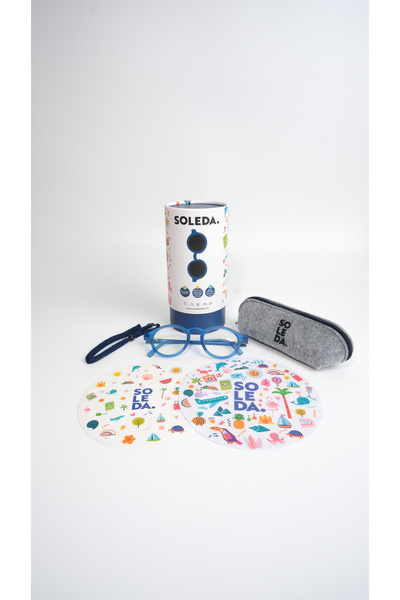 SOLEDA 3-6 Years Old Children's Denim Blue Screen Glasses