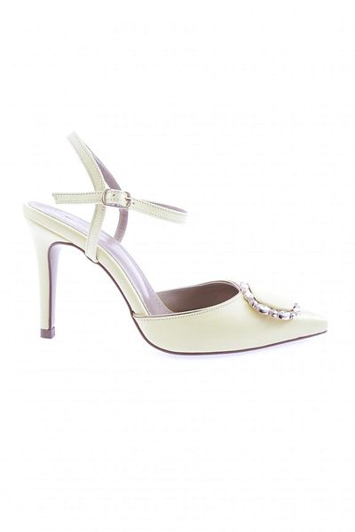 DGN Pantofi de damă cu cataramă de cristal cu toc subțire, galbeni 21162821