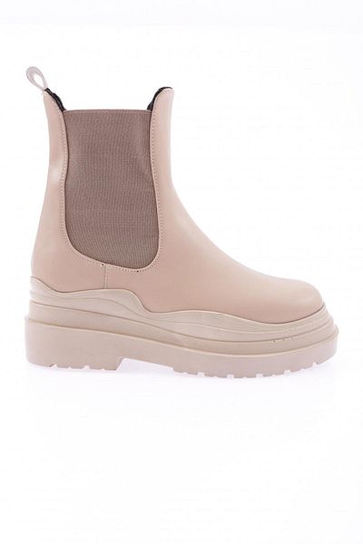 DGN Women's Thick Sole Sterch Deaty Boots Nude 1230173112674