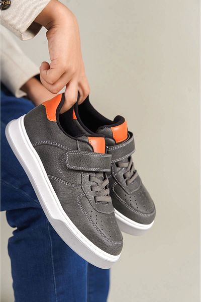 TB Terzi Bey 1009 Prime Kids Shoes Gray Orange