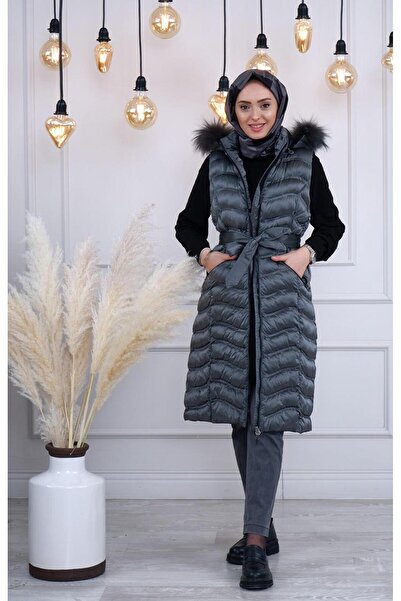 Womania Gray Wavy Vest Vest - 18250 Model