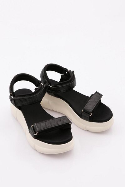 DGN Sandale negre pentru femei cu toc gros - 510563138