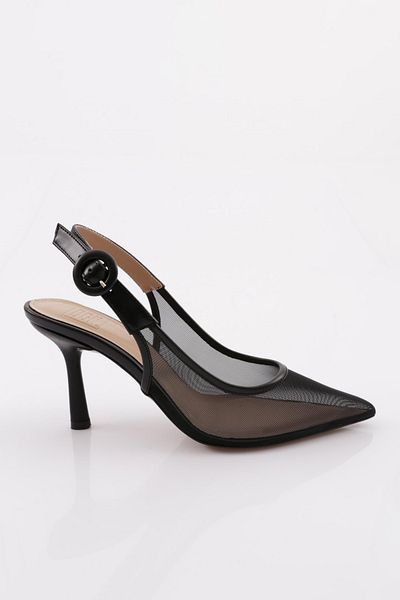 DGN 7039 Pantofi cu toc transparent pentru femei cu vârf ascuțit