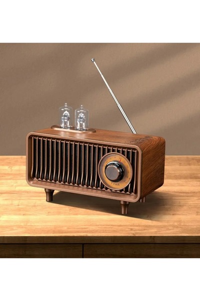 Coverzone Yeni Nesil Retro Radyo Görünümlü Speaker USB TF AUX Bluetooth Vinta...