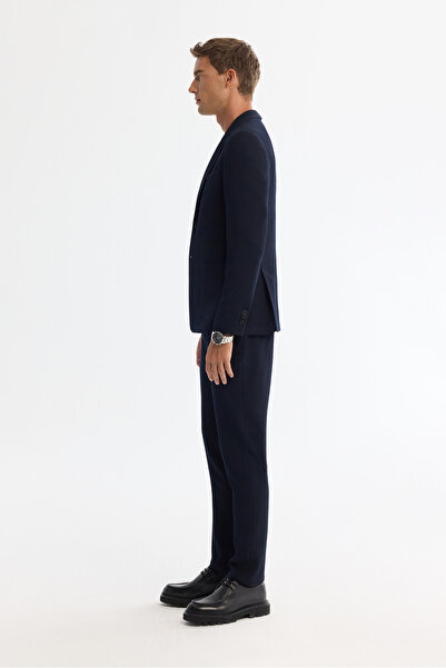 Avva Erkek Lacivert Mono Yaka Bi-Stretch Blazer Comfort Slim Fit Ceket A42Y4011