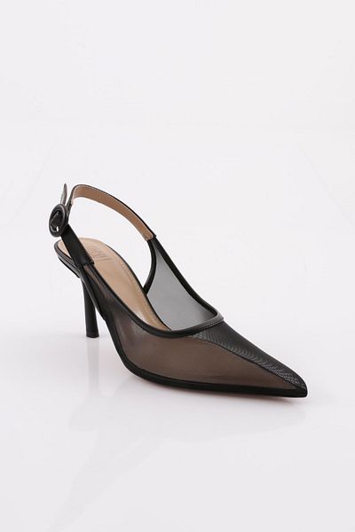 DGN 7039 Pantofi cu toc transparent pentru femei cu vârf ascuțit