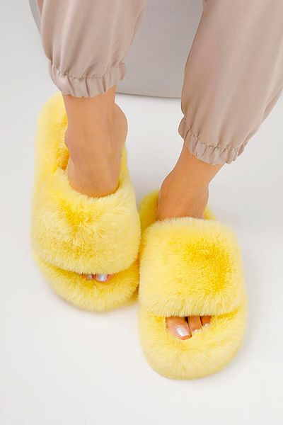 Beyond Ανοιχτό κίτρινο Extra Soft Γυναικείες Παντόφλες Σπιτιού - 3cm BYND01