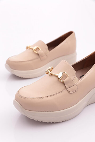 DGN Women's Thick Sole Comfort Shoes Beige 33483