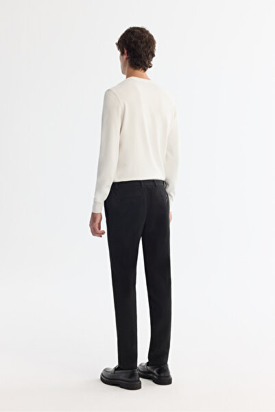 Avva Erkek Siyah Yandan Cepli Dokulu Bi-Stretch Slim Fit Pantolon A42Y3211