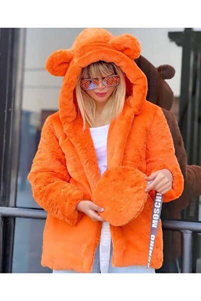 OlaLady Kadın Tarz Kulaklı Peluş Kaban