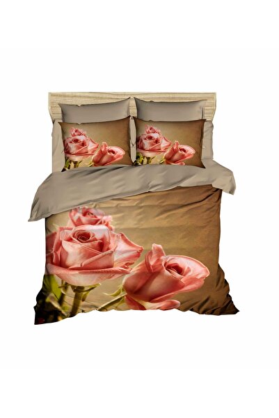 Fabeteks Two Pieces Rose Flower 3D Digital Double Duvet Cover Set