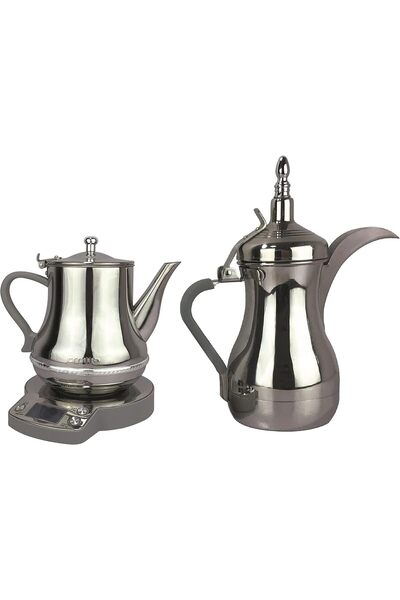 CROWNLINE Duo 252 Karak Tea And Arabic Coffee Maker, Stainless Steel With Infusers