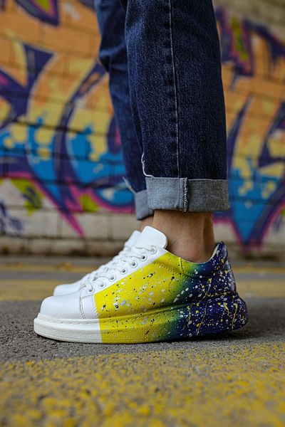 TB Terzi Bey Tb254 Cbt Pittura Men's Shoes 408 P Yellow / Navy Blue