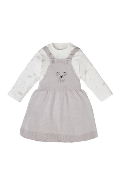 Miny Center Baby Girl Salopet Set Gray