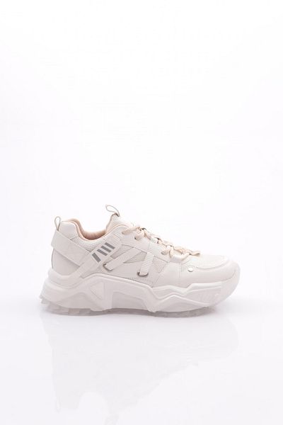 DGN Tenis de damă White Nude - cu șireturi, 762713138