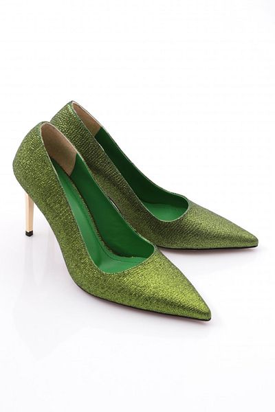 DGN Pantofi de damă cu toc Toro cu vârf ascuțit verde - 210635910