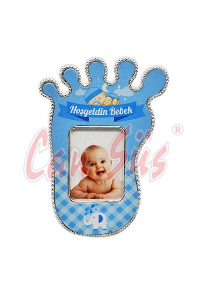 ZERO LAND - 25Pcs Plastic Big Foot Mini Photo Frame Blue Zrnet