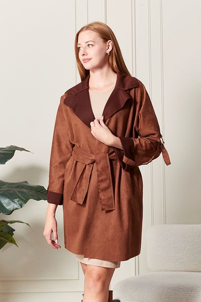 Fashionbox Trench din piele intoarsa de calitate premium